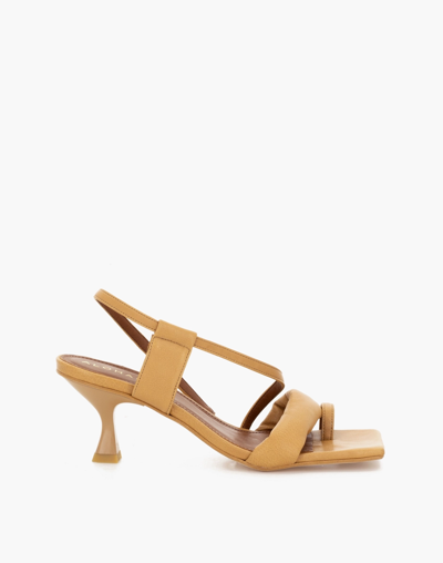 Mw Alohas Leather Asymmetrical Sandals In Camel