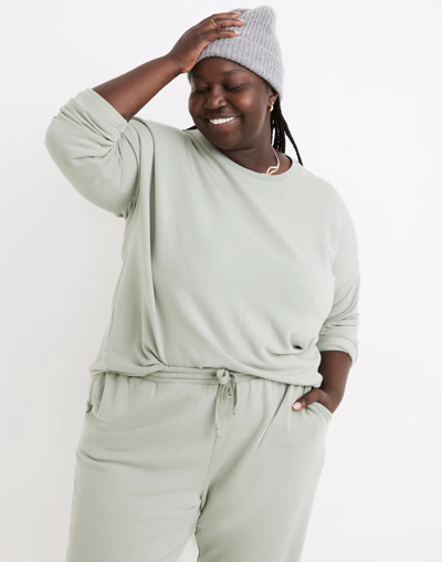 Madewell Plus Mwl Superbrushed Easygoing Sweatshirt In Frosted Willow