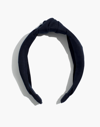 Madewell Knotted Covered Headband In Black Coal