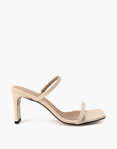 Mw Alohas Leather Cannes Sandals In Almond