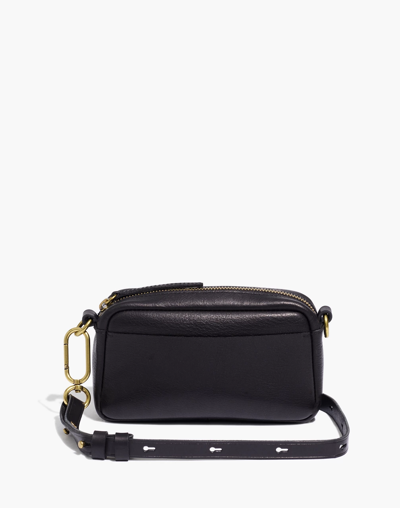 Mw The Leather Carabiner Mini Crossbody Bag In True Black