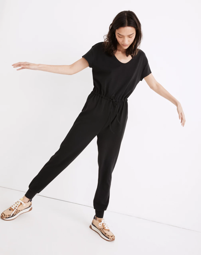 Madewell Mwl Breeze Drawstring Jumpsuit In True Black