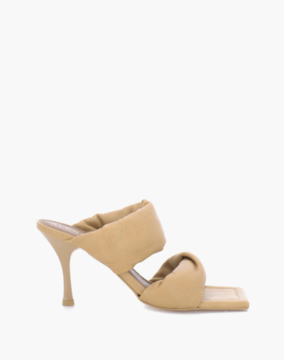 Mw Alohas Leather Twist Strap Sandals In Camel