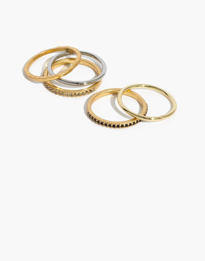 Mw Filament Stacking Rings In Vintage Gold