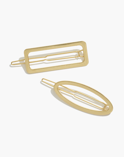 Mw Two-pack Open Shape Hair Clips In Vintage Gold
