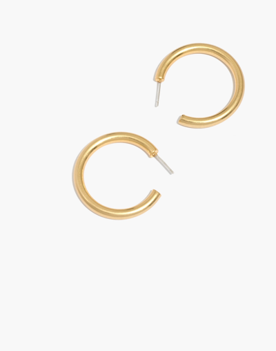 Mw Chunky Medium Hoop Earrings In Gold