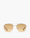 Mw Suffolk Aviator Sunglasses In Amber Gold
