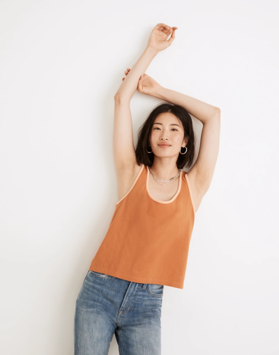 Mw Ringer Boxy-crop Tank Top In Mulled Cider