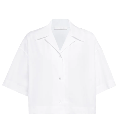 The Row Women's Lilita Cropped Cotton Poplin Shirt In White