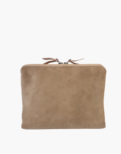 Mw Makr Large Suede Organizer Pouch In Natural