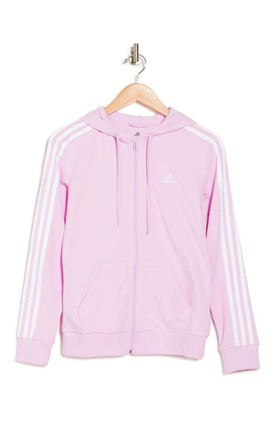 Adidas Originals 3 Stripe Hoodie In Clear Lilac/white