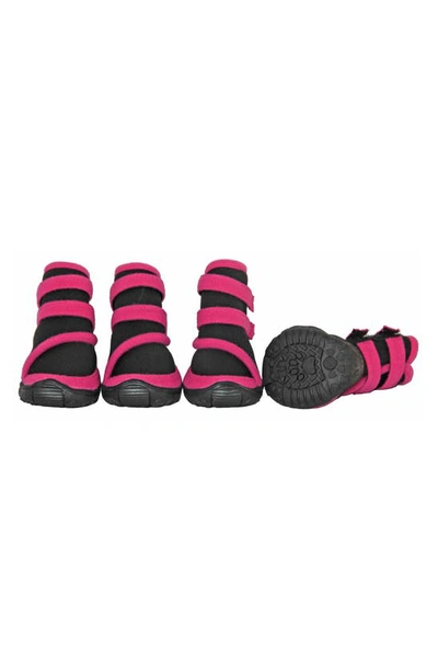 Pet Life 'premium Cone' High Support Performance Dog Shoes In Black/ Pink