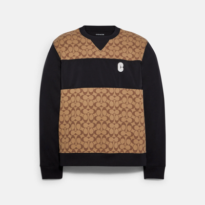 Coach Signature Crewneck Sweatshirt In Brown