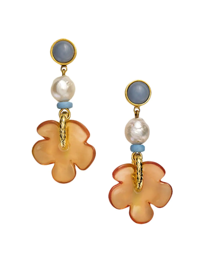 Lizzie Fortunato Mistflower 18k Gold-plated & Multi-stone Drop Earrings