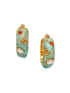LIZZIE FORTUNATO LA BOMBA 18K GOLD-PLATED & MULTI-STONE HOOP EARRINGS