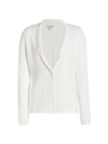 L Agence Fine-knit Single-breasted Blazer In White