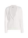 L Agence Fine-knit Single-breasted Blazer In Ivory