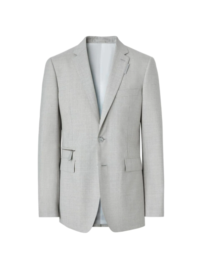 Burberry Tatershall Two-button Wool Blazer In Grey Taupe Melange