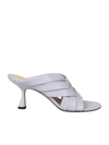 Wandler Louie Woven Lambskin Slide Sandals In Purple