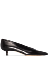 Aeyde Clara Pointed-toe Leather Pumps In Schwarz