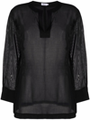 Filippa K Lilja Split Neck Blouse In Black