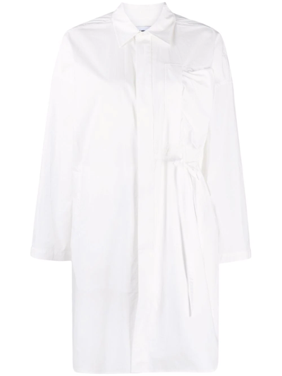 Ambush Oversized Waist-tie Shirt Dress In Weiss