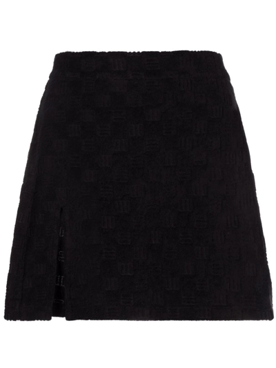 Ambush Monogram-debossed Mini Skirt In Black