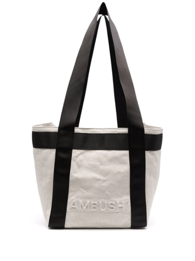 Ambush Embossed-logo Tote Bag In Neutrals