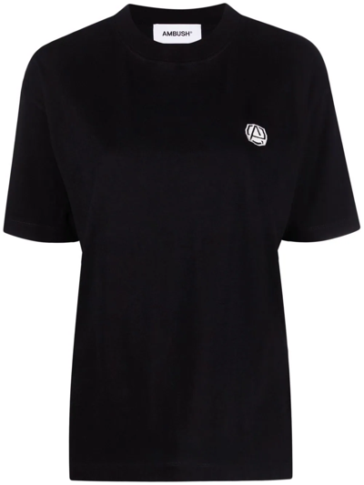 Ambush Logo-embroidered Cotton-jersey T-shirt In Black