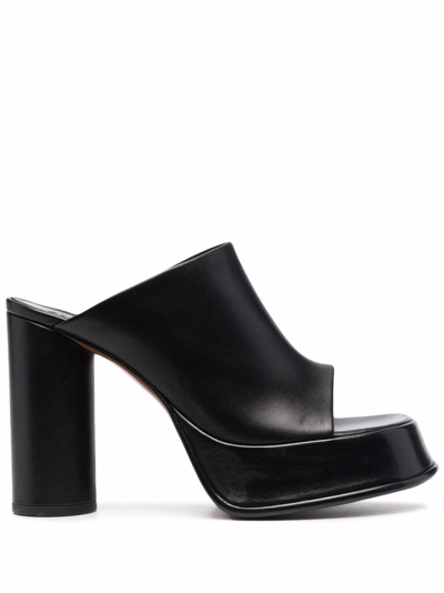 Ambush Leather Mules With A Plateau In Black