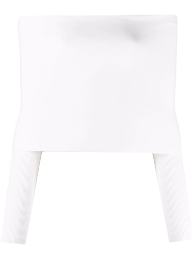 Ambush Bandeau Off-the-shoulder Blouse In White