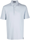 Drumohr Short-sleeve Cotton Polo Shirt In Blau