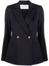 Harris Wharf London Double-breasted Virgin Wool Blazer In Blau