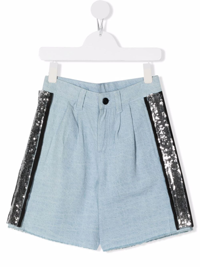 Dkny Kids' Girls Blue Denim & Sequin Shorts