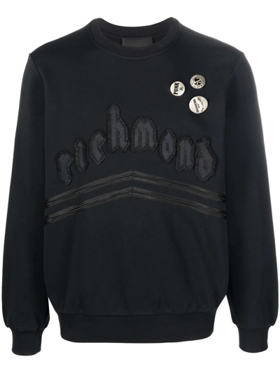 John Richmond Embroidered-logo Sweatshirt In Schwarz