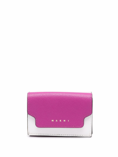 Marni Trunk Colourblock Wallet In Violett