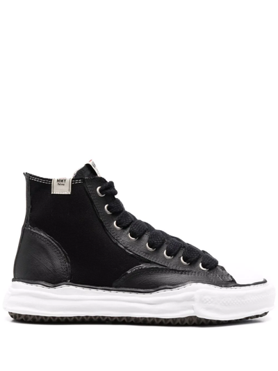 Miharayasuhiro High-top Raw-cut Trainers In Nero