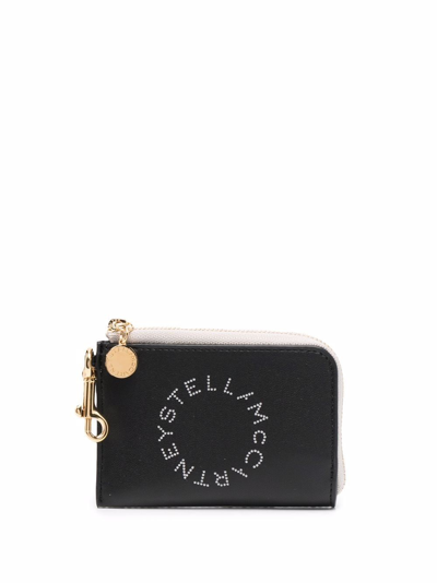 Stella Mccartney Logo Coin Zip-pouch In Black