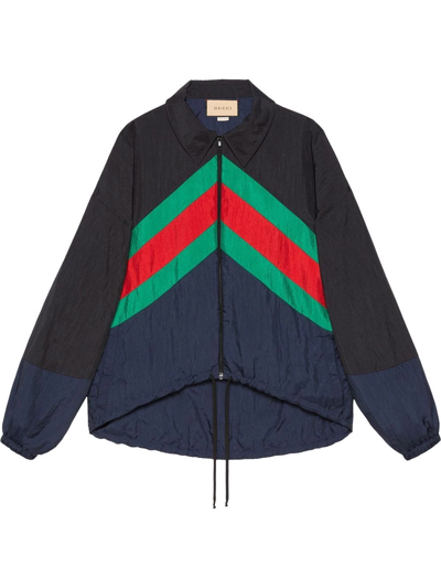 Gucci Logo-print Oversized Jacket In Blue