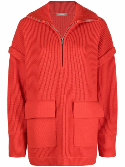 12 Storeez Knitted Windbreaker Jacket In Red
