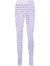 Maisie Wilen Perforated High-rise Stretch-jersey Leggings In Purple