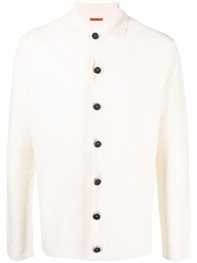 Barena Venezia Relaxed-fit Button-up Linen And Cotton-blend-knit Polo Shirt In Ivory