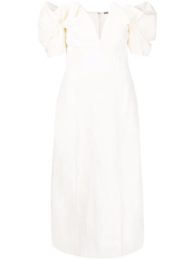 Cult Gaia Muna Off-the-shoulder Gauze Midi Dress In Ivory