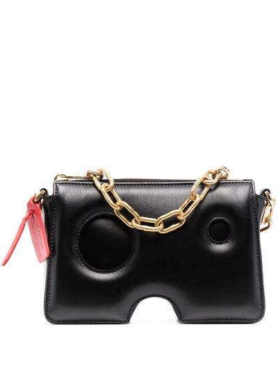 Off-white Burrow 20 Zipped Leather Shoulder Bag In Black