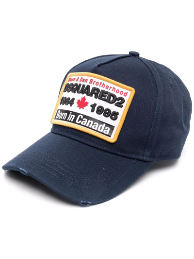 Dsquared2 Logo-patch Baseball Cap In Blue