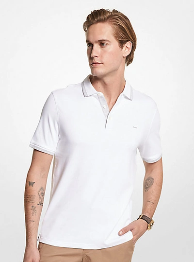 Michael Kors Greenwich Cotton Polo Shirt In Multi