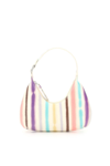 BY FAR BY FAR IVORY LADIES BABY AMBER STRIPED LEATHER HOBO BAG
