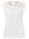Marni Ladies Fringed Sleeveless Blouse In White