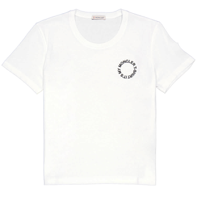 Moncler Ladies White Cotton Logo T-shirt, Size Large