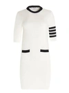 Thom Browne White Intarsia Hector Icon 4-bar Dress